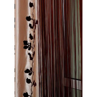 Šňůrkový závěs TAGLIATELLE 140x250 cm - hnědý