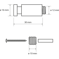 Sapho X-ROUND COPPER háček 30mm, měď mat XR212PG
