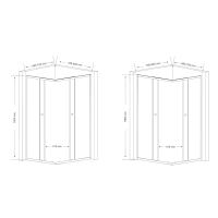 Aqualine AGGA obdélníková sprchová zástěna 800x700mm, čiré sklo HLF708Y