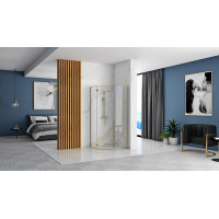Sprchový kout REA DIAMOND 90x90 cm - broušený zlatý