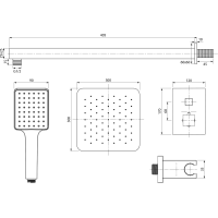 Sapho Podomítkový sprchový set s termostatickou baterií, box, 2 výstupy, černá mat 1102-32B-21