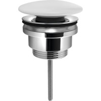 Sapho Umyvadlová výpust 5/4“, click-clack, velká zátka, 5-65mm, keramika bílá CV1110C