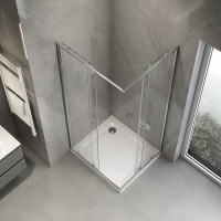 Aqualine AGGA obdélníková sprchová zástěna 800x700mm, čiré sklo HLF708Y