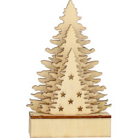 Dekorační LED stromeček 8,5x4x14,5 cm - teplá bílá