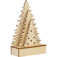 Dekorační LED stromeček 8,5x4x14,5 cm - teplá bílá