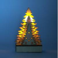 Dekorační LED stromeček 8,5x4x14,5 cm - teplá bílá