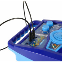 Elektrická rocková kytara se zesilovačem a mikrofonem pro děti - modrá