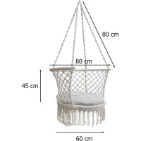 Zahradní houpačka Čapí hnízdo s opěradlem - šedá 80 cm