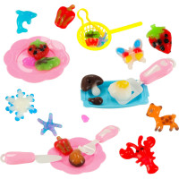 3D krystalové lepicí gelové šablony Magic Kitchen - sada 62 kusů - růžová