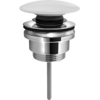 Sapho Umyvadlová výpust 5/4“, click-clack, velká zátka, 5-65mm, keramika bílá CV1110C