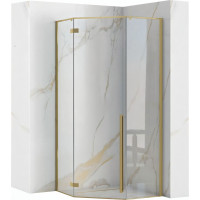 Sprchový kout REA DIAMOND 90x90 cm - broušený zlatý