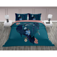 Bavlněné povlečení TRENDY Tropical - zelené/růžové - 160x200 cm