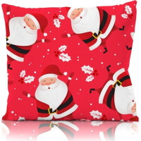 Vánoční povlak na polštář HOLLY JOLLY Santa Claus 45x45 cm - červený