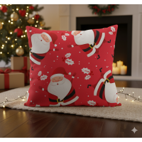 Vánoční povlak na polštář HOLLY JOLLY Santa Claus 45x45 cm - červený