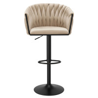 Barová židle COFTON Velvet - béžová/černá