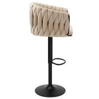 Barová židle COFTON Velvet - béžová/černá