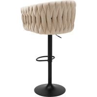 Barová židle COFTON Velvet - béžová/černá
