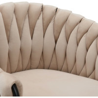 Barová židle COFTON Velvet - béžová/černá