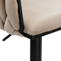 Barová židle COFTON Velvet - béžová/černá