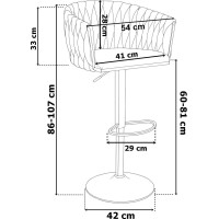 Barová židle COFTON Velvet - béžová/černá