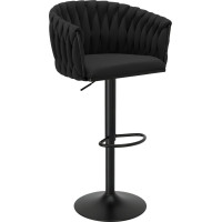 Barová židle COFTON Velvet - černá