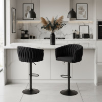 Barová židle COFTON Velvet - černá