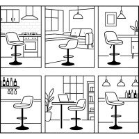 Barová židle COFTON Velvet - černá