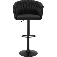 Barová židle COFTON Velvet - černá