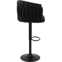 Barová židle COFTON Velvet - černá