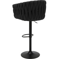 Barová židle COFTON Velvet - černá