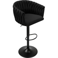 Barová židle COFTON Velvet - černá