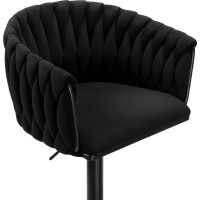 Barová židle COFTON Velvet - černá