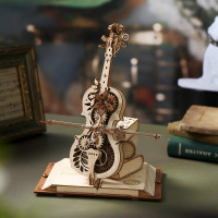 RoboTime 3D skládačka hrací skříňky Kouzelné violoncello (mechanický pohon)