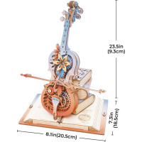 RoboTime 3D skládačka hrací skříňky Kouzelné violoncello (mechanický pohon)