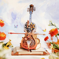RoboTime 3D skládačka hrací skříňky Kouzelné violoncello (mechanický pohon)