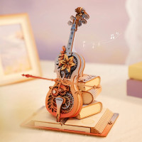 RoboTime 3D skládačka hrací skříňky Kouzelné violoncello (mechanický pohon)