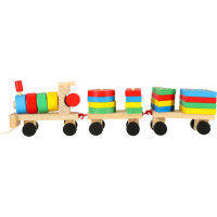 Dřevěná vkládačka - třídění tvarů - Lokomotiva s vagóny - 30 cm