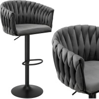 Barová židle COFTON Velvet - grafitová/černá Barová židle COFTON Velvet - grafitová/černá