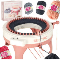 Pletací tkalcovský kruhový stav 48 jehel + 4 klubka příze