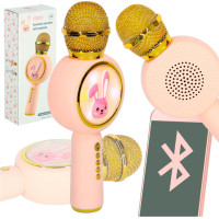 Bezdrátový mikrofon pro karaoke Králíček - růžový