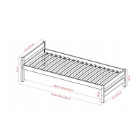 Dětská postel z masivu borovice ALEXANDR - 200x90 cm - bez povrchových úprav