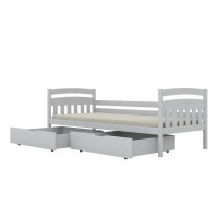 Dětská postel z masivu borovice TOSIA - 180x80 cm - bílá