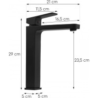 Umyvadlová baterie SARA - černá - vysoká