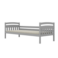 Dětská postel z masivu borovice TOSIA - 200x90 cm - šedá