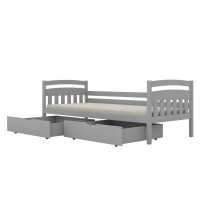 Dětská postel z masivu borovice TOSIA - 200x90 cm - šedá