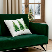 Povlak na polštář CHRISTMAS TREE DELIGHT 45x45 cm - bílý