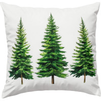 Povlak na polštář CHRISTMAS TREE DELIGHT 45x45 cm - bílý