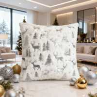 Povlak na polštář HOLIDAY SPARK 45x45 cm - bílý/stříbrný
