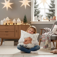 Povlak na polštář HOLIDAY SPARK 45x45 cm - bílý/stříbrný