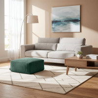 Taburet CHILL SPOT Velvet Stripes 45x45x25 cm - tmavě zelený